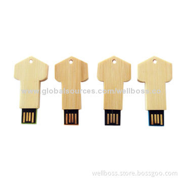 Wooden key shape USB flash drive 1GB-32GB, full capacity gift USB flash driveNew